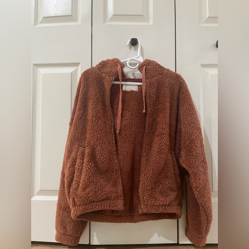 Aeropostale Brown Teddy Sherpa Zip-up